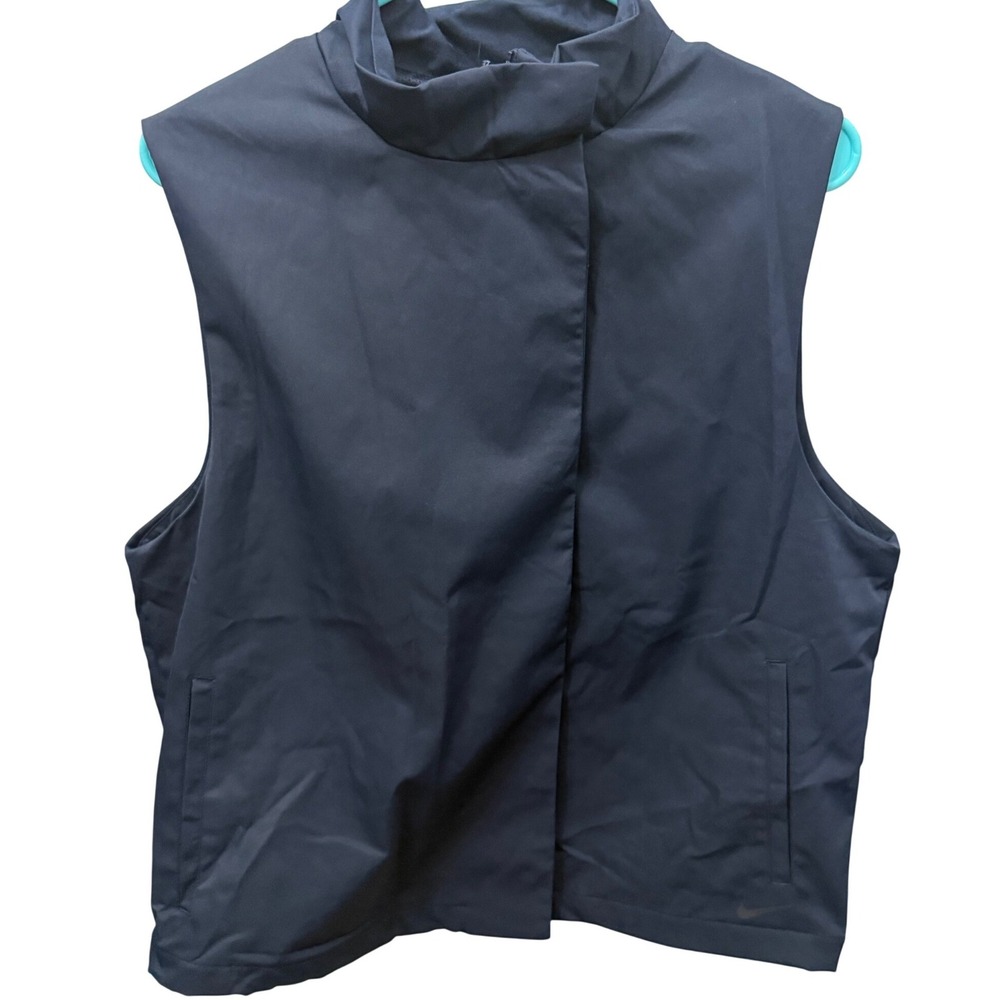 Nike Sportswear Collection Asymmetrical Crop Snap Vest Obsidian Blue Women Large